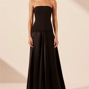 Shoana Joy Adri Strapless Panelled Maxi Dress - Black